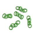 Macro detail of matte green 4-link metal extension chains for DIY jewelry making accessories - 30 Pieces/Pack (1.5x7x9x27mm) / Green