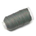Detailansicht der 1,2 mm bunten geflochtenen Baumwollschnur auf einer weißen Kunststoffspule - 10m/Packung (ca. 9g) / Rot Grün Blau Gewebt(M33)