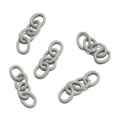 Macro detail of matte grey four-link chain connectors for DIY jewelry and keychain crafts - 30 Pieces/Pack (1.5x7x9x27mm) / Gray