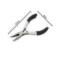 5-inch black and white needle nose jewelry pliers with anti-slip 12cm long handles - 1 Piece / Flat Nose Pliers Without Teeth