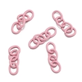 Close-up of pink painted four-link oval chain rings for DIY jewelry accessories - 30 Pieces/Pack (1.5x7x9x27mm) / Light Pink