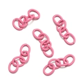 Detail view of pink four-link chain connectors for DIY jewelry and keychain making - 30 Pieces/Pack (1.5x7x9x27mm) / Pink