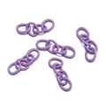 Close-up of matte purple four-link chain sections for DIY keychain accessories - 30 Pieces/Pack (1.5x7x9x27mm) / Purple