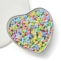 4mm peanut acrylic beads in candy pastel colors for DIY jewelry making in a heart bowl - Solid Mixed Colors