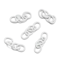 Close-up of four-link white painted metal oval rings for DIY jewelry and keychain making - 30 Pieces/Pack (1.5x7x9x27mm) / White