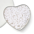 4mm solid white acrylic peanut beads for DIY jewelry making in heart ceramic bowl - Solid White