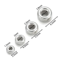 Macro view of 925 sterling silver spacer beads showing four sizes with polished finish - 3.5mm (1 Piece Pack) / Silver