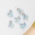 Detalle de cuentas de árbol de Navidad azul claro semitransparente con lunares de colores - 2 Piezas/Paquete (15x16.5mm) / Azul claro