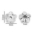 Dettaglio macro di copriperle a forma di foglia in argento 925 per gioielli fai da te - Argento Tailandese Stile 2 (Circa 1,5g) / 2 pezzi
