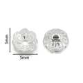 Dettaglio di coppetta copriperla da 5mm in argento 925 a forma di fiore per DIY - Argento Tailandese Stile 5 (Circa 1,5g) / 2 pezzi
