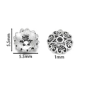 Makroansicht von 5,5 mm 925er Sterling Silber Hohlblumen-Perlenkappen für DIY-Schmuck - Thai Silber Stil 9 (ca. 1,5g) / 2 Stück