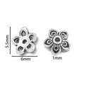 Makroaufnahme von 925er Sterling Silber Hohlblütenperlenkappen mit 6mm Durchmesser für DIY - Thai Silber Stil 13 (ca. 2g) / 2 Stück