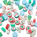 Dettaglio di perline natalizie in pasta polimerica colorata per gioielli fai-da-te - Stile 01 (Natale misto) / 50 Pezzi