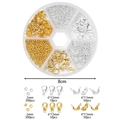 Kit de bricolaje para joyería con cierres de langosta y cuentas en oro y plata - Oro Y Plata (Juego de Accesorios para Pulsera de 6 Rejillas Redondas)