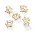 Pendentif cœur doré avec insert en verre aurora et accent d'étoile pour bijoux DIY - Style Cœur Lune Étoile / 1 Pièce / Or avec zircon blanc