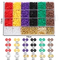 Detailed grid layout of 6mm clay heishi beads and imitation pearls in 24-slot storage box - Vivid Colors