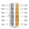 DIY jewelry kit with gold and silver jump rings and lobster clasps in a 12-slot plastic box - 1 Set / Gold & White K About 108g