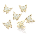 Goldene Schmetterlingsanhänger mit bunten Flügeln und Kristallen für DIY-Schmuck - Point Drill Butterfly Style / 1 Stück / Gold + Grün
