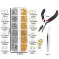DIY jewelry making kit including jump rings, lobster clasps, pliers, and tweezers - 1 Set / Gold White K With Pliers Tools About 185g