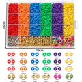 24-grid jewelry making kit with 6mm colorful polymer clay heishi beads and pearls - Rainbow Series