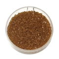 Dettaglio di perline di vetro ambrato sfaccettato da 2 mm in contenitore circolare - 100 Pezzi/Confezione (2mm/Foro 1mm) circa 2,5g / Vetro Trasparente - Marrone