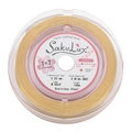 Detail van 0,50 mm nylon gecoat roestvrij staal kralendraad in goudkleur op rol - 0.5mm Goud