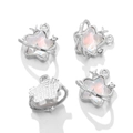 Silver star planet charms with iridescent opal resin and zircon stones for DIY jewelry - 1 Piece / Star Style 2-Silver White Rhinestone