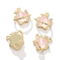Pink resin star-shaped pendant with golden metal frame and diamond accent for DIY jewelry - 1 Piece / Star Style 2-Gold Pink Rhinestone