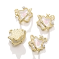 Star-shaped golden alloy pendant with iridescent inlay and white zircon accent - 1 Piece / Star Style 2-Gold White Rhinestone