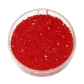 Vista macro di perline in cristallo di vetro rosso sfaccettato 2mm per gioielli DIY - Vetro Trasparente - Rosso