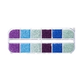 Dettaglio della scatola a 12 scomparti con perline di vetro colorate da 2mm per DIY - 2mm (Circa 140 Pezzi Per Griglia) / Stile 02 (Set di Perline in Vetro 12 Griglie)