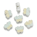 Ciondoli a farfalla in smalto verde menta e giallo per gioielli fai da te set di 7 pezzi - Stile Farfalla Blu Giallo Foro Verticale (AC3719) / Confezione da 2 (9.5*12mm) / Farfalla Blu-Gialla