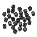 DIY black square wooden beads with center holes for handmade jewelry and crafts - 100 Pieces/Pack (6*6.5mm/2mm Hole) / Black