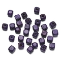 Deep purple cube wooden beads with natural grain for handmade jewelry DIY crafts - 100 Pieces/Pack (6*6.5mm/2mm Hole) / Deep purple