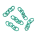 Mint green four-link chain extensions for DIY keychains in matte lacquer finish - 20 Strips/Pack (Single approx 1.5*7*9mm) / Lake Green