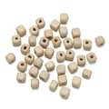 Square natural wood beads in light beige finish for DIY jewelry and crafts - 100 Pieces/Pack (6*6.5mm/2mm Hole) / Beige