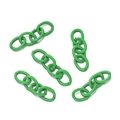 Detail of grass green four-link metal chain connectors for DIY accessories and jewelry - 20 Strips/Pack (Single approx 1.5*7*9mm) / Green