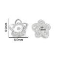 8,5mm Blumen-Perlenkappe aus 925er Sterlingsilber mit 1mm Loch für DIY-Schmuck - Thai Silber Stil 21 (ca. 2g) / 2 Stück