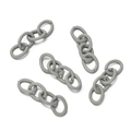 Detailed view of matte grey 4-link chain extensions for DIY keychain accessories - 20 Strips/Pack (Single approx 1.5*7*9mm) / Gray