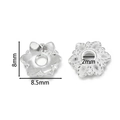 S925 Sterling Silber 8,5mm Hohlblütenperlenkappe für DIY-Schmuckherstellung - Thai Silber Stil 22 (ca. 2g) / 2 Stück