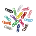 Colorful matte painted iron chain links for DIY keychains and jewelry accessory design - 20 Strips/Pack (Single approx 1.5*7*9mm) / Mixed Random