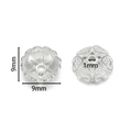 925 Silber hohle Blumenperlenkappen mit 9mm Durchmesser und 1mm Loch für DIY-Schmuck - Thai Silber Stil 23 (ca. 2,5g) / 2 Stück