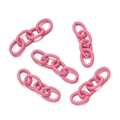 Detailed macro view of pink lacquered 4-link metal chains for DIY jewelry making - 20 Strips/Pack (Single approx 1.5*7*9mm) / Pink