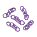 Close-up of matte purple painted four-link chain segments for DIY jewelry making - 20 Strips/Pack (Single approx 1.5*7*9mm) / Purple