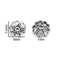 8mm silberne herzförmige Perlenkappe Blumen-Abstandshalter für DIY-Schmuckherstellung - Thai Silber Stil 26 (ca. 2g) / 2 Stück