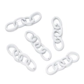 Macro view of white painted metal oval chain links for DIY keychains and jewelry making - 20 Strips/Pack (Single approx 1.5*7*9mm) / White