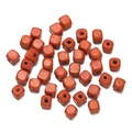Perles carrées en bois orange avec trous pré-percés pour la création de bijoux DIY - 100 Pièces/Paquet (6*6,5 mm/Trou 2 mm) / Orange