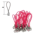 Hellrosa Nylon-Handyschnur mit silbernen Metallendkappen, 46 mm Gesamtlänge - Fuchsia