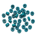 Deep lake blue round wooden beads with natural grain for DIY jewelry making - 500 Pcs/Pack (3.5x6.5mm/Hole 2mm) / Lake Blue