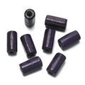 Perles cylindriques en bois violet foncé avec veinage naturel pour création de bijoux - 100 Pièces/Paquet (6x12mm, Trou 2.3mm) / Bleu Foncé